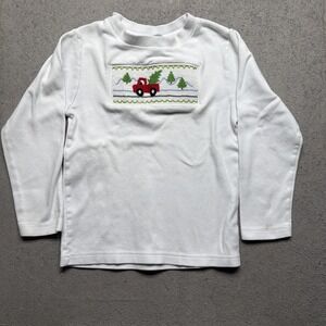 Beth Terrell Smocked Embroidered Child‎ Shirt White Long Sleeve Size 3T